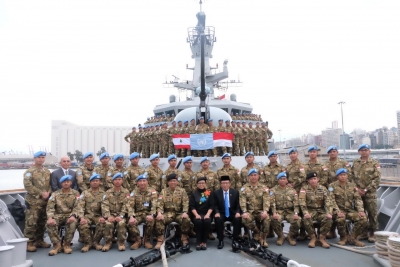 وزيرة الخارجية الإندونيسية تدعو القوات البحرية الغارودا في اليونيفيل يسهم في الحفاظ على السلام العالمي