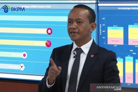 Een screenshot van de chef van de investeringscoördinatieraad (BKPM), Bahlil Lahadalia, die spreekt over gerealiseerde investeringen in het tweede kwartaal van 2020.
