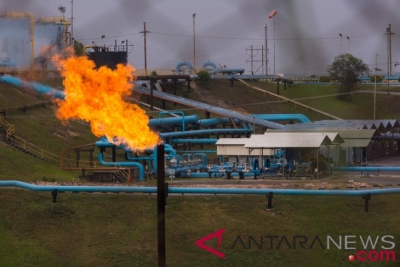 De oliefaciliteiten van PT Chevron Pacific Indonesië in Minas die behoren tot het Rokan Block in de provincie Riau
