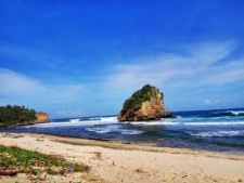 La plage de Ngudel, à Malang, Java de l&#039;Est