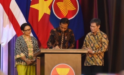 Le Présidente Joko Widodo inaugure le nouveau bâtiment du secrétariat de l&#039;ASEAN