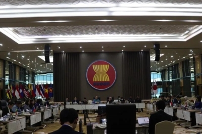Deuxième réunion des hauts fonctionnaires économiques de l&#039;ASEAN pour la cinquante-quatrième réunion des ministres de l&#039;économie de l&#039;ASEAN (SEOM 2/54) qui s&#039;est tenue du 22 au 26 mai 2023 à Jakarta.  ANTARA/Ho/Ministère du Commerce/doc.Pri.