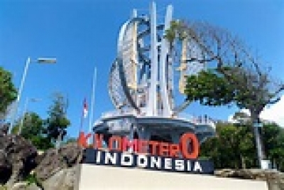 Touristische Anziehungskraft im Indonesiens Null-Kilometer-Punkt  