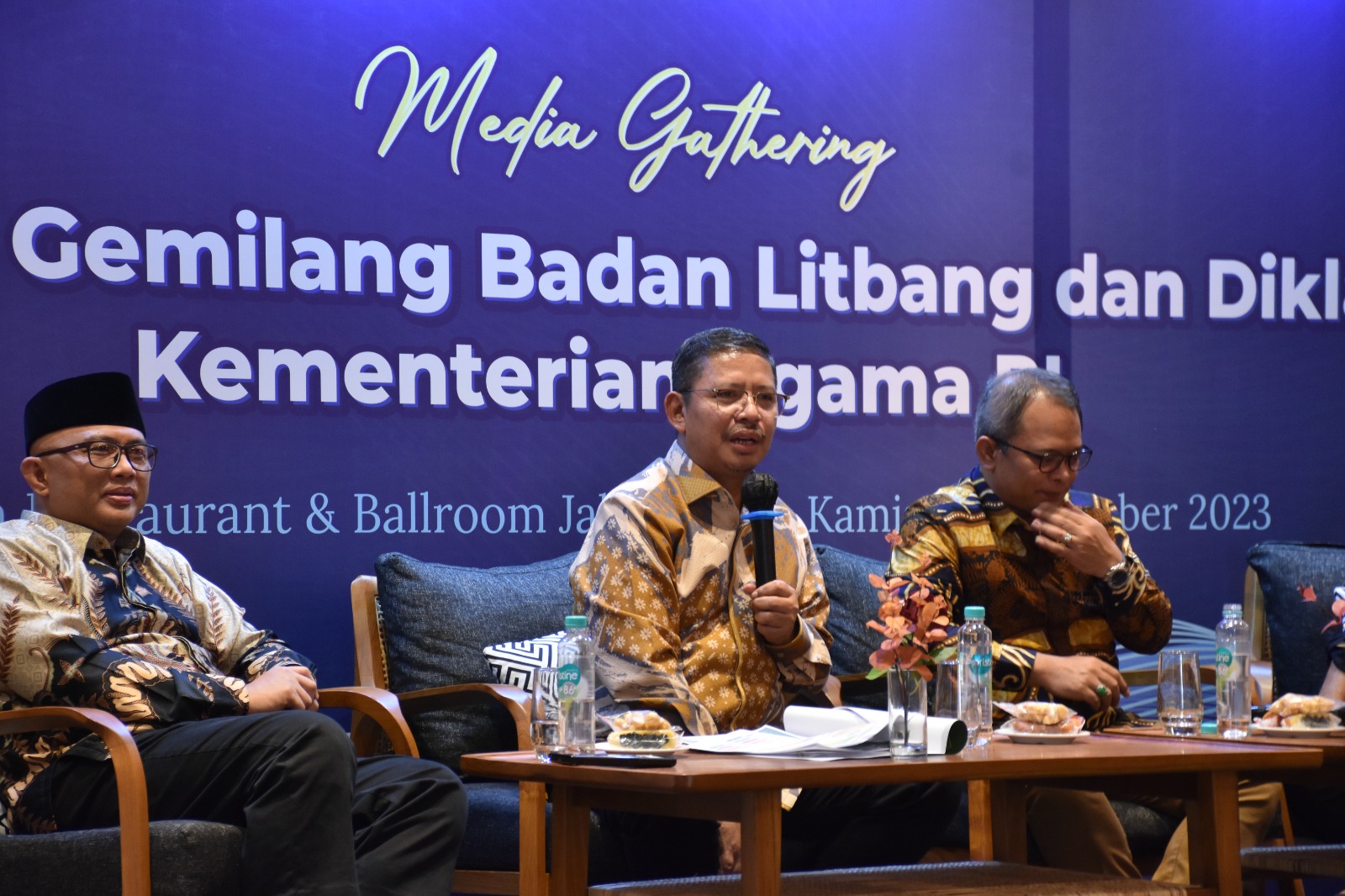 Konferensi Pers Balitbangdiklat Kementerian Agama RI di Jakarta, Kamis (16/11/2023). (Foto: Kemenag RI)