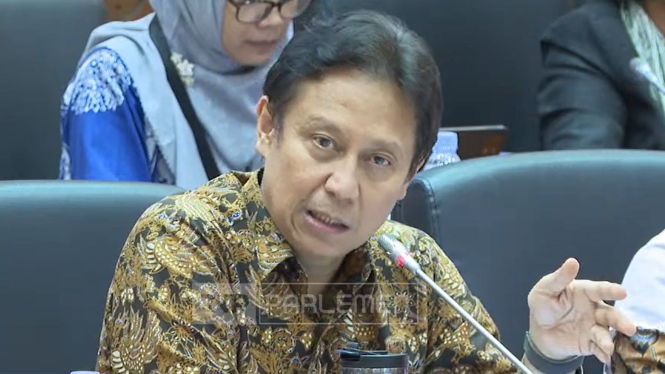 Menteri Kesehatan RI, Budi Gunadi Sadikin dalam rapat dengar pendapat dengan DPR RI di Jakarta, Selasa (28/11/2023). (Foto: TVR Parlemen)