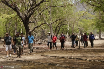 Sejumlah wisatawan berkunjung ke Pulau Komodo.
