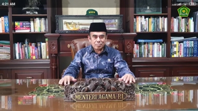 宗教部长通过视频解释印尼赞赏沙特阿拉伯的决定