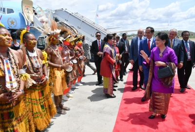 总统抵达巴布亚新几内亚参加APEC峰会