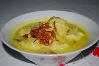 Celimpungan de Palembang culinario de Sumatra del sur