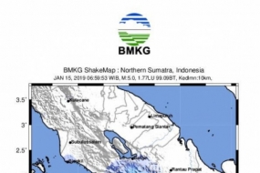 Vier aardbevingen van verschillende grootte veroorzaken dinsdag een schok in Indonesië