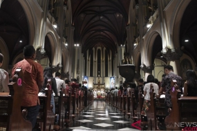 Photo archive: A mass under way at Jakarta&#039;s Cathedral Church on December 24, 2018.