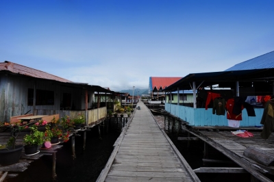 Het zeedorp van Enggros,Papoea