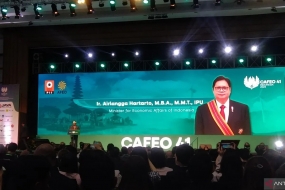 Le ministre coordonnateur des Affaires économiques, Airlangga Hartarto, a prononcé diverses remarques en marge de la 41e conférence de l&#039;Organisation des ingénieurs de l&#039;ASEAN (CAFEO) à Nusa Dua, régence de Badung, Bali, mercredi (22/11/2023) ANTARA/Dewa Ketut Sudiarta Wiguna