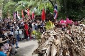 Les participants du sommet du Conseil Mondial de la Fleur 2019 visitent la ferme Sekar Bumi à Gianyar