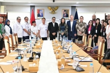 L&#039;atmosphère de la réunion entre le ministre des Transports Budi Karya Sumadi et la délégation du Conseil d&#039;affaires UE-ASEAN (EU-ABC) au ministère de la Construction des transports, Jakarta, mercredi (2/8/2023) a discuté des possibilités de coopération dans le développement de transport.  ANTARA/HO-Bureau de la Communication et de l&#039;Information Publique (BKIP) du Ministère des Transports