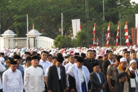 Président Joko Widodo a prié de l&#039;Aïd al-Adha à Cibinong