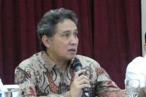 Le Directeur général de la Culture du  Ministère de l&#039;Education et de la Culture, Hilmar Farid,a affirmé à la presse au sujet des activités de la Direction de la culture au  bâtiment Stovia, à Jakarta, jeudi (01/17/2019, Antara)