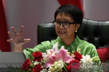 La Ministre des Affaires étrangères Retno Marsudi. ANTARA PHOTOS/Sigid Kurniawan/nym.