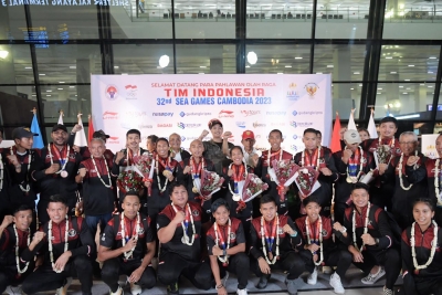 Le contingent indonésien a remporté 58 médailles d&#039;or aux SEA Games du Cambodge 2023. Cet exploit se rapproche de l&#039;objectif poursuivi par Menpora Dito Ariotedjo, à savoir que l&#039;équipe Rouge et Blanc doit ramener 60 pièces d&#039;or (photo : raiky/kemenpora.go.id)
