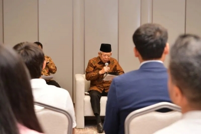 Le vice-président Ma&#039;ruf Amin a tenu une audience avec des producteurs halal ouzbeks à Tachkent, Ouzbékistan, mardi (13/6/2023).  Setwapres ANTARA/HO-BPMI