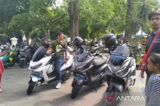 Festival de moto électrique 2023 à Loji Gandrung Solo, centre de Java, dimanche (3/12/2023).  ANTARA/Aris Wasita