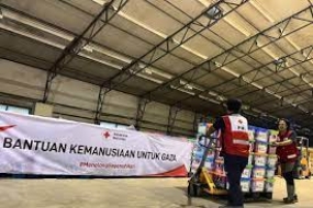 Das Indonesische Rote Kreuz schickt medizinische Ausrüstung nach Gaza, Palästina