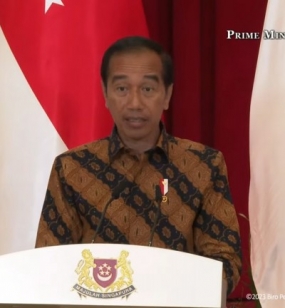 Präsident Joko Widodo ist in Singapur angekommen, um an einer bilateralen Klausurtagung  teilzunehmen.