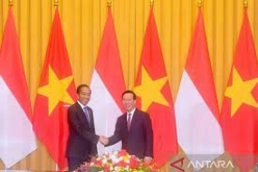Präsident Joko Widodo trifft am Freitag (01.12.2024) den vietnamesischen Präsidenten Vo Van Thuong im Präsidentenpalast in Hanoi, Vietnam. ANTARA/HO-BPMI Präsidentensekretariat