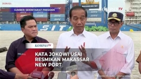 Indonesischer Präsident Joko Widodo weihte das nationale, strategische Projekt Makassar New Port in Makassar, Südsulawesi  ein.