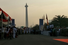 Vizepräsident eröffnete eine Parade angesichts des ASIAN GAMES 2018.