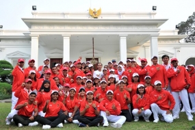 Empfang der indonesische Athleten für die asiatischen Spiele 2018