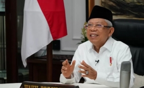 Der Vizepräsident dankt dem indonesischen Kontingent bei den Olympischen Spielen 2020