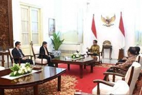 Präsident Jokowi begrüßt den Generalsekretär der ASEAN im Merdeka-Palast