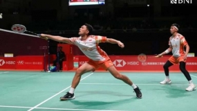 Indonesiens Badminton-Herrendoppel,Fajar / Rian errang die Trophäe des Kumamoto Masters Japan Champion 2024 .