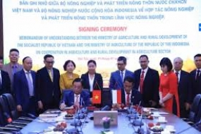 Indonesische und vietnamesische Landwirtschaftsminister vereinbaren Zusammenarbeit im Bereich der Sumpflandtechnologie
