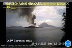Der Vulkan  Anak Krakatau ist am Montag erneut in einer Höhe von 1.000 Metern ausgebrochen