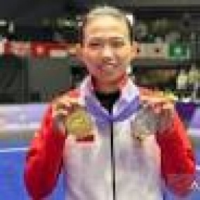 Wushu-Athletin aus dem Bezirk Bekasi, Westjava errang Gold bei Weltmeisterschaft