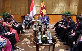 Präsident Joko Widodo trifft sich mit dem Präsidenten Sri Lankas, um eine Zusammenarbeit zu besprechen