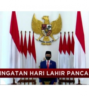 Der Präsident leitete den virtuellen Jahrestag der Pancasila