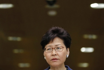 Pemimpin Eksekutif Hong Kong Carrie Lam, 10 Juni 2019.