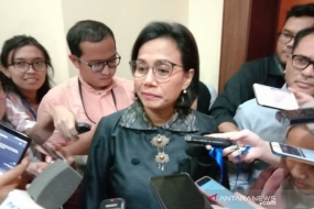 Menteri Keuangan Sri Mulyani saat diwawancarai wartawan di kantornya di Jakarta, Kamis (1/8/2019).