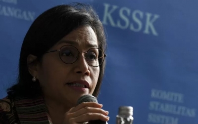 Menteri Keuangan Sri Mulyani Indrawati menyampaikan keterangan pers seusai menggelar rapat Komite Stabilitas Sistem Keuangan (KSSK) di Kementerian Keuangan, Jakarta, Rabu (22/1/2020). ANTARA 