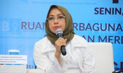 Deputi Bidang Koordinasi Pangan dan Pertanian Kemenko Perekonomian Musdalifah Machmud pada diskusi Forum Merdeka Barat di Jakarta, Senin (9/12/2019). ANTARA/Mentari Dwi Gayati