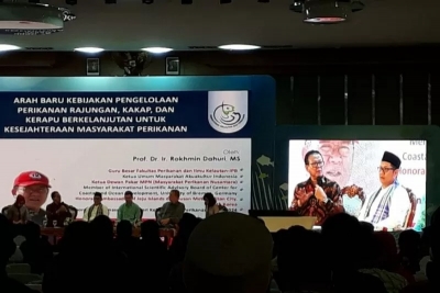 Acara talkshow pertemuan pemangku kepentingan komoditas rajungan, kakap, dan kerapu, yang digelar di KKP, Jakarta, Selasa (3/3/2020). ANTARA/M Razi Rahman