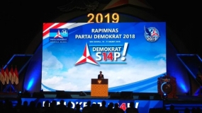 Presiden jokowi Hadiri Rapimnas Partai Demokrat