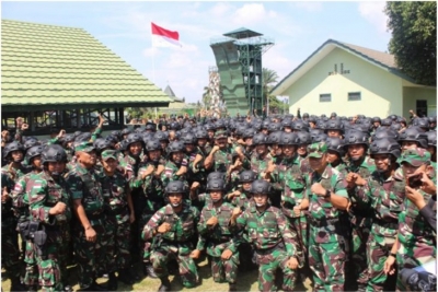 Satgas Pamtas RI-RDTL dari kesatuan Yonif Raider 142/KJ. (Foto/Penrem 042/Gapu)