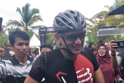 Sadiago Uno saat ikut Triathlon Belitung 2019