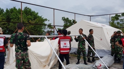 TNI AD dirikan hunian sementara pengungsi di Palu