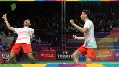 Tumbangkan juara dunia, Fajar/Rian ke final ganda putra Asian Games 2018