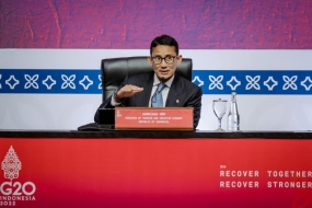 Sandiaga Uno dalam konferensi pers Kemenparekraf di Bali Internasional Convention Center, Nusa Dua, Selasa (15/11/2022) mengatakan, pada kuartal keempat tahun 2022 pertumbuhan ekonomi Bali diproyeksi akan terus berlanjut ke arah pemulihan yang kuat berkat perhelatan KTT G20.